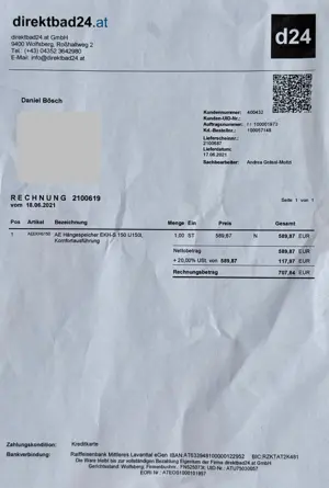 Boiler   Hängespeicher 150 Liter