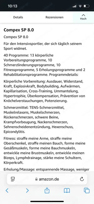 Compex SP 8.0 Muskelstimulationsgerät, Schwarz Bild 3