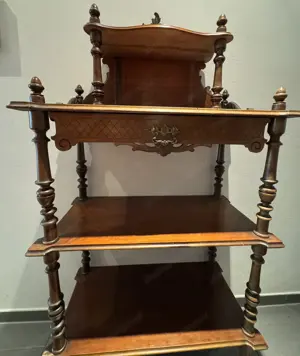 Antikes regal - nussbaum - altdeutscher stil um 1890 - schublade - möbel antik Bild 2