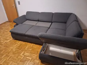 Couch mit Bettfunktion Grau