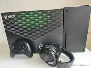 Xbox serie x mit controller , kopförer und verpakung 