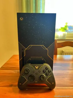 Xbox serie x infinite spielkonsole mit 2 controller und verpakung 