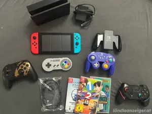 Nintendo switch spielkonsole mit 3 controller 
