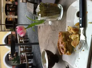 3 hochwertige Bistro Tische , wetterfest , astige Eiche ,  Edelstahl Fuß, NP 800 .  Bild 3