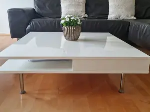 Ikea TOFTERYD Couchtisch, 95x95 cm, Weiß Hochglanz
