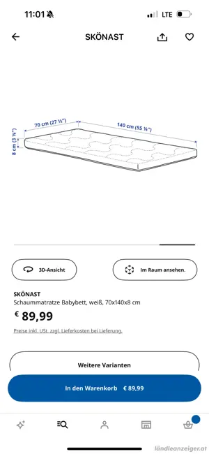 Ikea Sundvik Bett & Matratze Bild 5