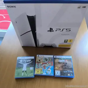 PlayStation PS5 slim mit 3 videospiel und rechung  versiegelt, nie benutzt