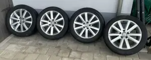 4 Stk 5 Loch VW Alufelgen silber