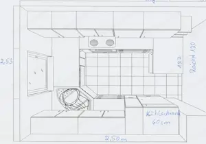 Küche "U-Form" in Buchen-Optik  Bild 5