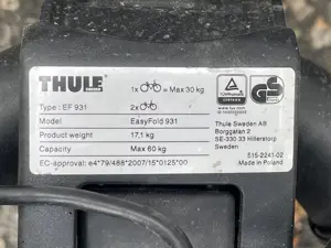 Fahrradträger Thule Easyfold 931 für 2 Räder (60kg) klappbar Bild 3