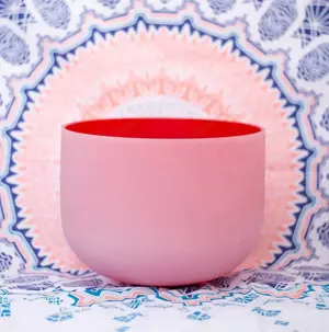 Klangschalen Quartzkristall rot und orange Bild 5