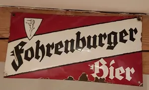 Fohrenburger Bier Brauerei Bludenz Werbeschild Emailleschild 