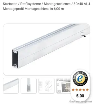Alu Montageprofile Montageschiene Bild 3