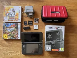 New Nintendo 3DS XL mit Spielen, Ladekabel, Tasche, Originalverpackung, Sky3DS