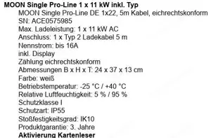 Wallbox Alfen Moon Single Pro-Line 1x11kW Bild 3