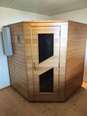 Infrarotsauna komplett aus Zedernholz, kaum benutzt Bild 3
