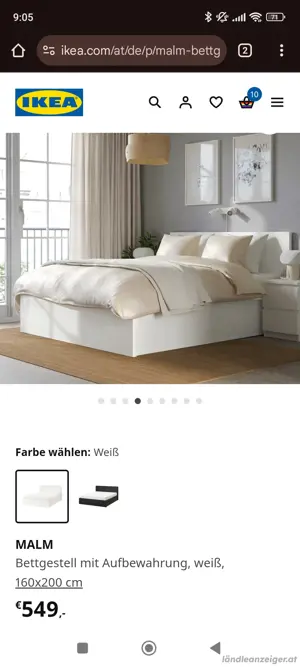 MALM Bett mit Aufbewahrung, 160x200 cm