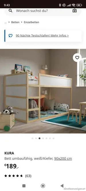 Hochbett Kura von Ikea Bild 2