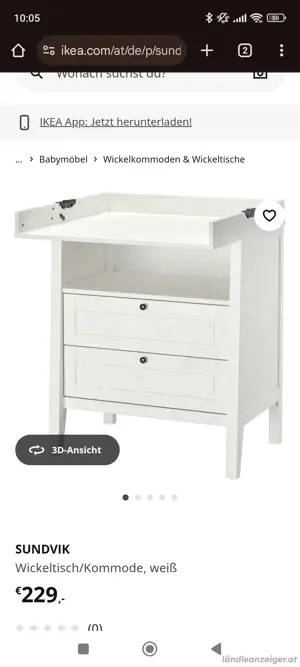 Kasten und Wickeltisch  Bild 3