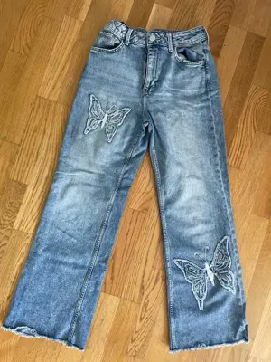 Jeans Hose baggy blau und grau Bild 2