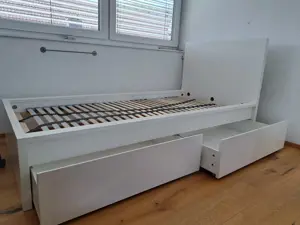 Ikea Malm Bett mit Lattenrost und Schubladen Bild 2