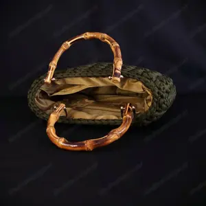 Tasche (gehäkelt) - olivgrün - 30x7x22cm - NEU Bild 5