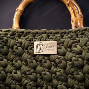 Tasche (gehäkelt) - olivgrün - 30x7x22cm - NEU Bild 9
