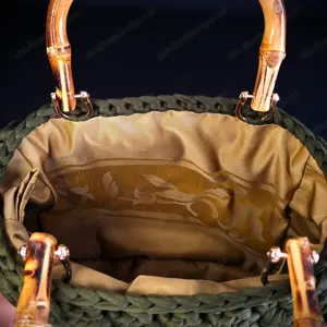 Tasche (gehäkelt) - olivgrün - 30x7x22cm - NEU Bild 6