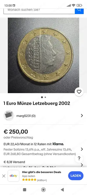 Verkaufe 1 Euro Münze