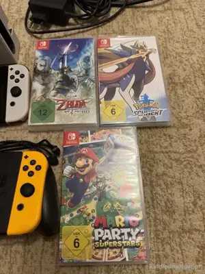 Nintendo switch OLED mit Zelda , super, Mario superstars und pokémon  Bild 2