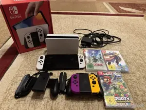 Nintendo switch OLED mit Zelda , super, Mario superstars und pokémon 