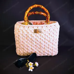 Tasche (gehäkelt) - Farbe: helle Sahne - 28x9x23cm - NEU Bild 3