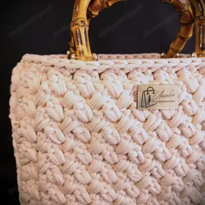 Tasche (gehäkelt) - Farbe: helle Sahne - 28x9x23cm - NEU Bild 7