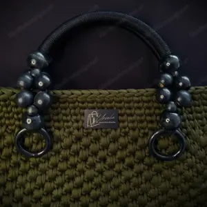 Tasche (gehäkelt) - olivgrün - 40x12x30cm - NEU Bild 10