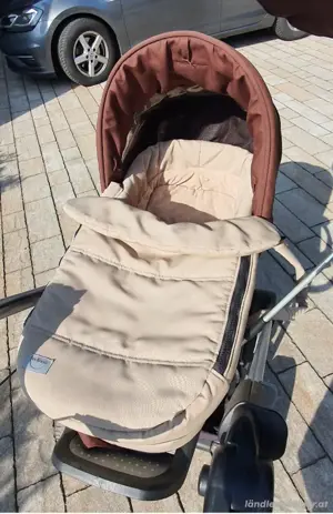 Teutonia Kinderwagen mit Schale Bremse und Sonnenschirm Bild 2