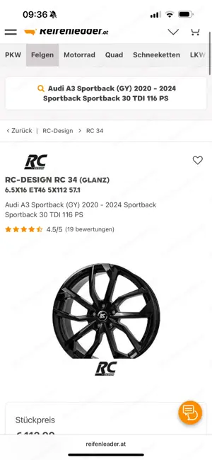 RC Felgen Schwarz Glanz  Bild 3