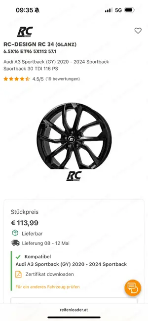RC Felgen Schwarz Glanz  Bild 4