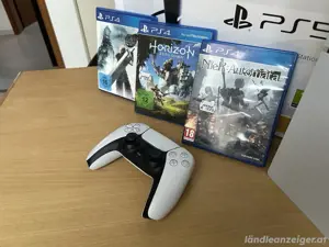 PS5 Sony spielkonsole mit controller und 3 videospiel  Bild 3
