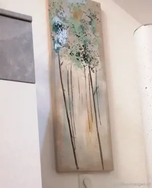 Wandbild beige türkis abstrakt