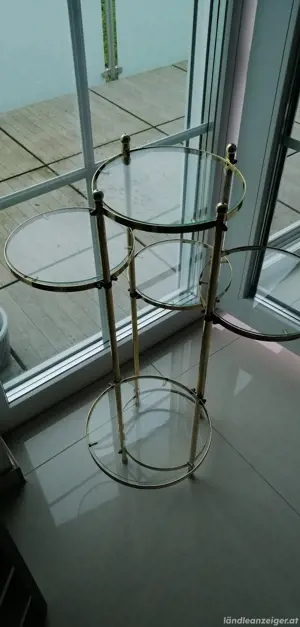 Blumenständer Blumenetagere Gold Glas