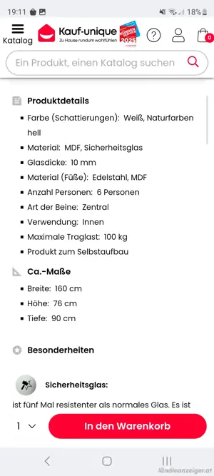 LETZTE CHANCE - Esstisch Glastisch im ausgefallenen Design Bild 6
