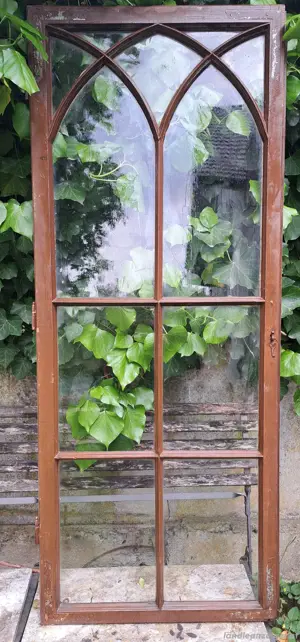 1880 Historisches Sprossen Fenster Neugotisches Sprossenfenster Vintage Dekoration 