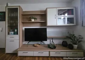 Wohnwand weiß holz