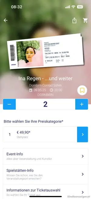 Ina Regen Konzertkarten