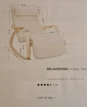 RelexSessel Textil Holz Bild 4