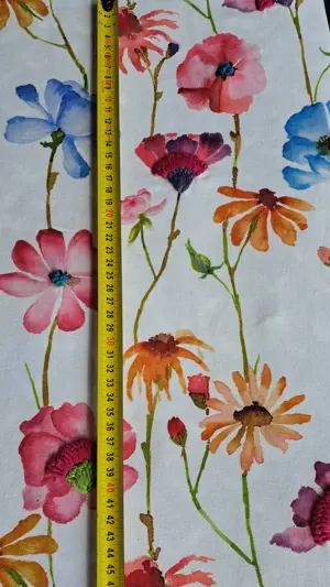 Vorhang, Vorhang Seitenteile, Dekostoff, Floral, Blumen, Gardine, Baumwollstoff Bild 2