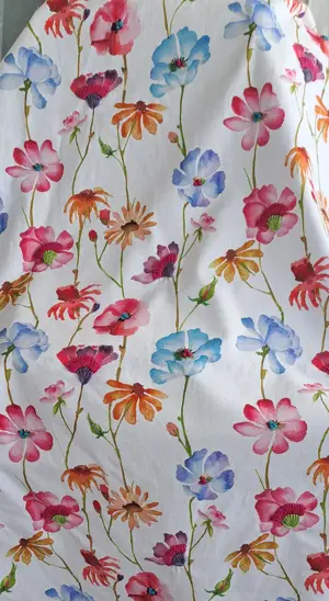 Vorhang, Vorhang Seitenteile, Dekostoff, Floral, Blumen, Gardine, Baumwollstoff Bild 3