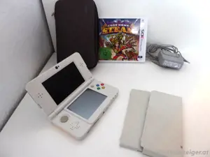 Nintendo 3DS mit TV-Spielekonsole, Ladegerät, Tasche für Spieleladegerät, Videospiele und box Bild 3