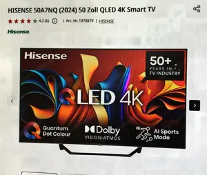 Fernseher: HISENSE 50A7NQ (2024) 50 Zoll QLED 4K Smart TV