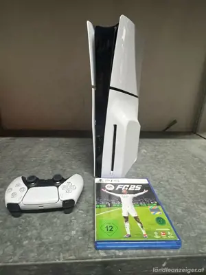PlayStation 5 Sony slim  spielkonsole laufwerk mit controller und fifa 25 